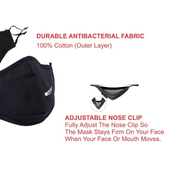 Adjustable training mask 2 LYRS - with nose clip - Picture 3 of 4